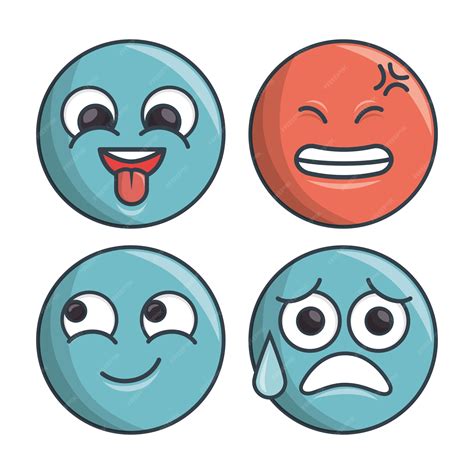 premium vector collection set emoticons differents expression