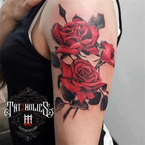 Top 100 Upper Arm Rose Tattoo