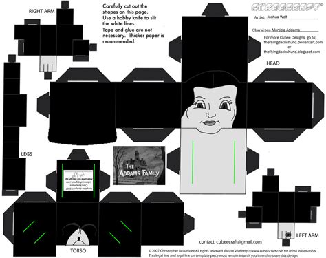 The addams family was created by charles addams and includes the fictional characters of gomez and morticia addams, their children wednesday and pugsley, family members uncle fester and grandmama, butler lurch, and pugsley's pet octopus aristotle. Morticia Addams Paper Toy | Free Printable Papercraft ...