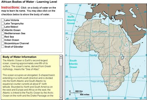 Interactive Map Of Africa Oceans And Lakes Of Africa Tutorial