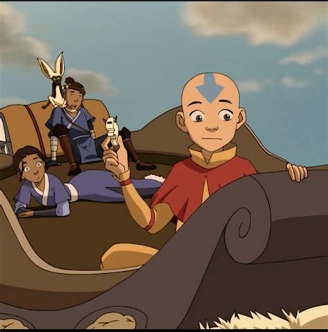Avatar Aang Katara Momo And Sokka Thanking Appa