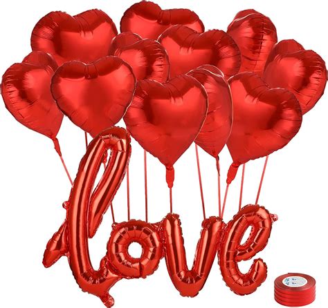 kesote valentines day decor red heart balloons set love balloon for wedding valentines s day
