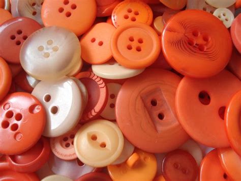 100 Mixed Orange Buttons Pack Of 100 Orange Buttons 100 Buttons 2p