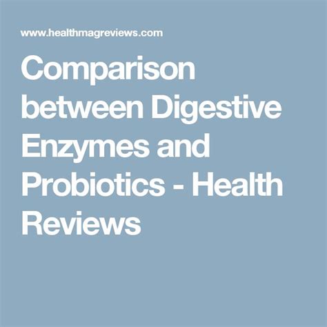 Comparison Between Digestive Enzymes And Probiotics Health Reviews