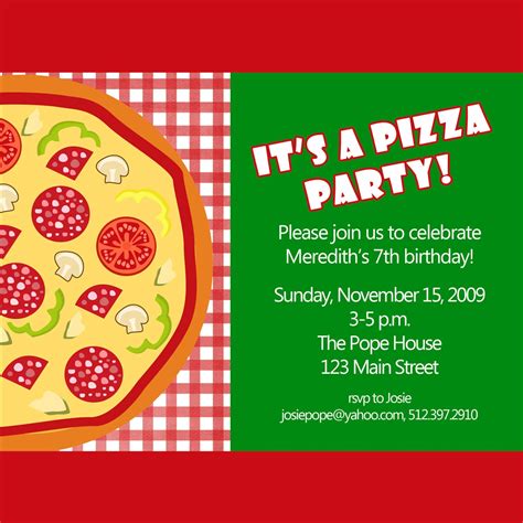 Pizza Party Invitation Printable Invitation Design Custom | Etsy