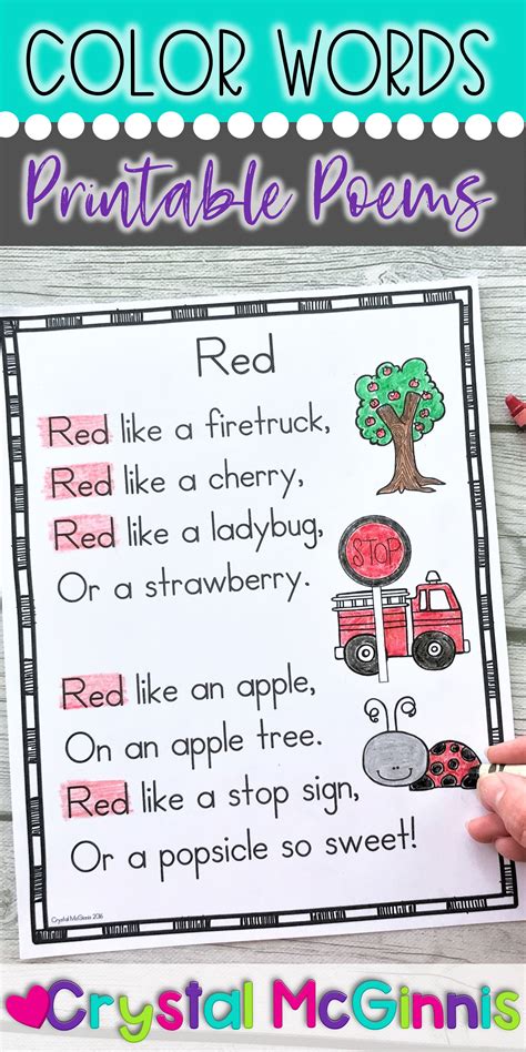Free Printable Sight Word Poems For Kindergarten Citipol
