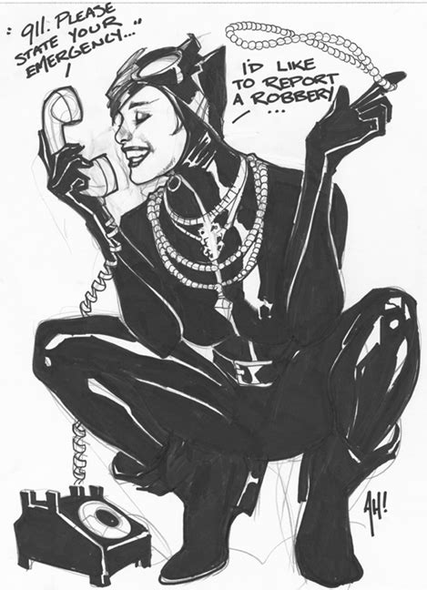 Adam Hughes Catwoman In The April 2004 Catwoman Comic Art Sketchbook