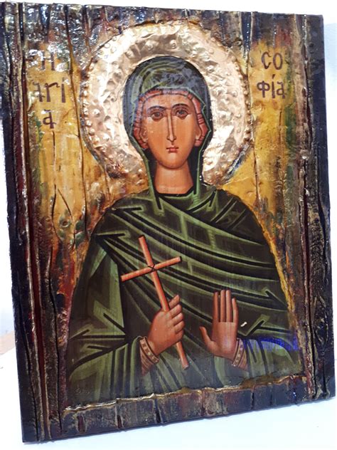 St Sophia Sofia The Martyr Icon Rare Byzantine Greek Orthodox Etsy Canada