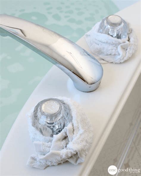 For specific stains on an acrylic bath, use distilled white vinegar sprayed onto the stained area, then wipe off with water. How To Remove Those Stubborn Hard Water Stains