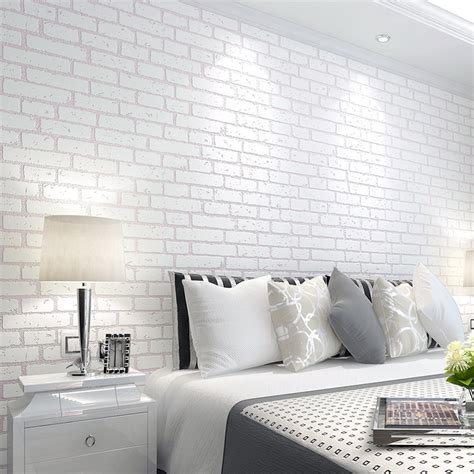 White Brick Wallpaper Bedroom Photo White Brick Wallpaper Living Room
