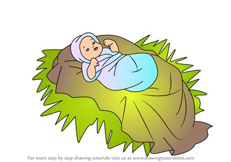 Learn How To Draw Baby Jesus Nativity Christmas Step By Step