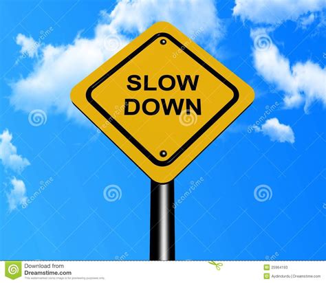 Slow down sign stock image. Image of blue, alert, element - 25964193