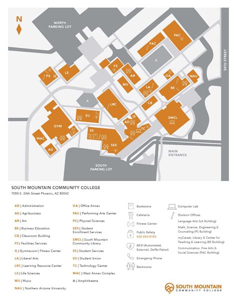 South Mountain Community College Campus Map Map Of World