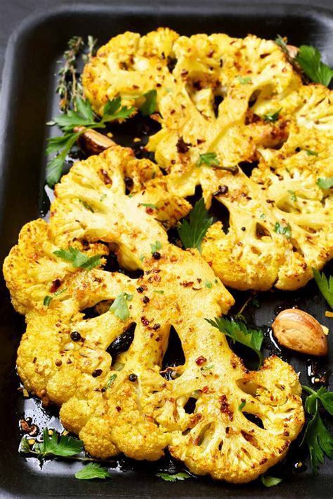 Best Roasted Cauliflower Steak With Parmesan Keto Friendly Izzycooking