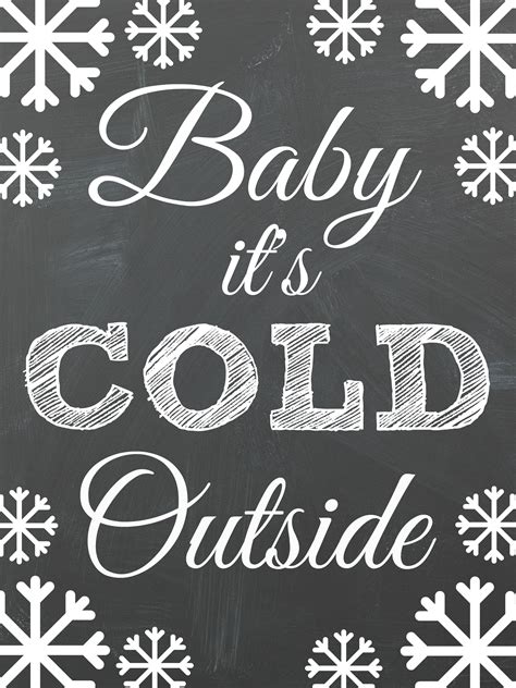 Radio stations are starting to ban baby, it's cold outside as offensive to women. Free Chalkboard Christmas Printables - Moms Without Answers