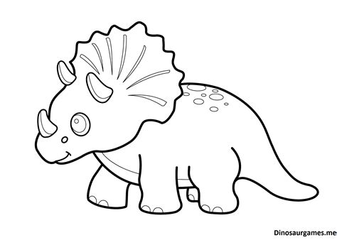 Download Funny Dinosaur Triceratops Coloring Page - Dinosaur ...