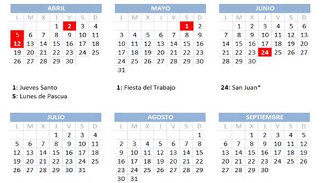 Calendario laboral día de San Juan y todos los festivos y puentes del año en la Comunidad