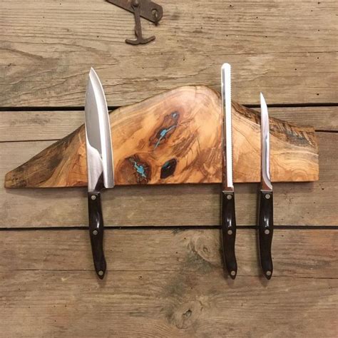 Live Edge Spalted Maple Magnetic Knife Holder Built To Etsy
