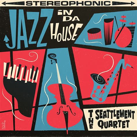Jazz In Da House Album Cover Jazz Poster Album Covers Retro Illustration