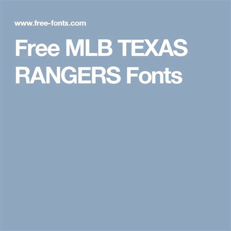 Free Mlb Texas Rangers Fonts Mlb Texas Rangers Texas Rangers Ranger