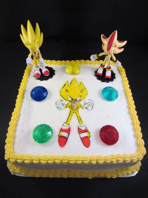 Sonic Birthday Cake Super Sonic Theme Cake Airbrushed Sonic