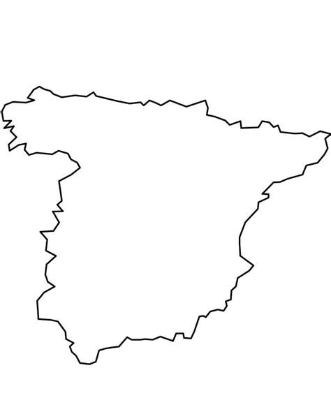 Mapa De Contorno De España Para Colorear Imprimir E Dibujar