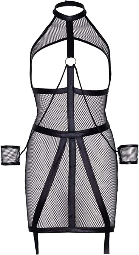 Amazon Leg Avenue Women S Wet Look Fishnet Open Cup Bondage Garter