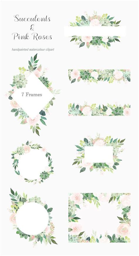 See all colorful straw products. Succulents Clipart Frames, Succulent Border, roses frame ...