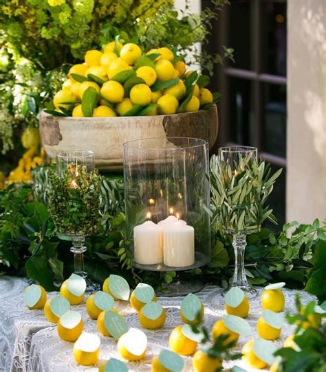 Lemon Tuscany Wedding Lemon Table Decor Lemon Decor Lemon Centerpieces