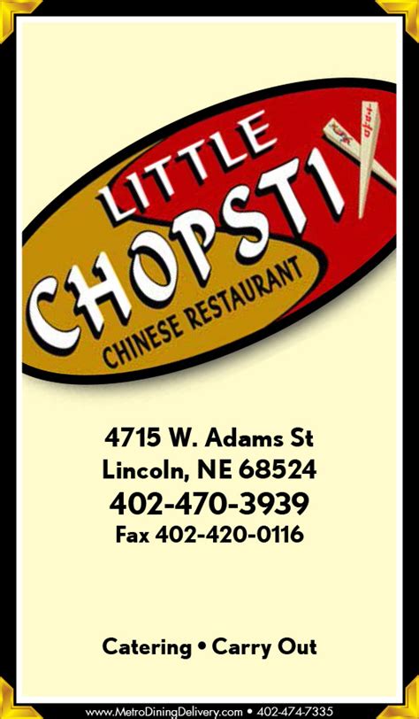 Start your carryout or delivery order. Little Chopstix Chinese Menu - 402-470-3939 - Lincoln NE ...