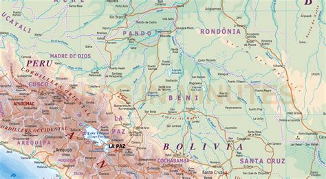 By brazil to the east and northeast and by argentina to the west, south and southeast. Digital vector Bolivia Paraguay Deluxe Political Road ...