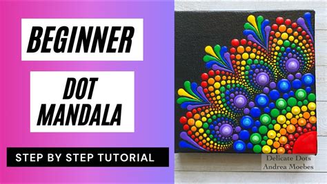 Rainbow Dot Mandala Canvas Painting Tutorial Youtube