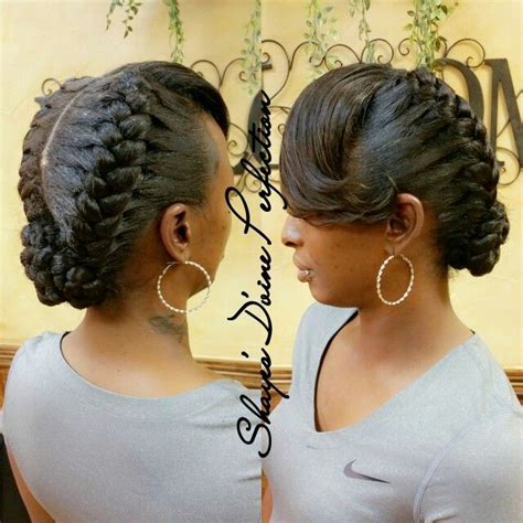 22 Great Style Braided Updos For Black Hair With Bangs