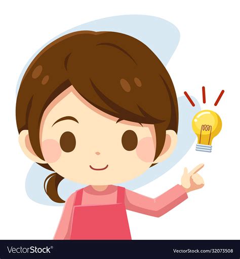 Housewife Think Idea Royalty Free Vector Image
