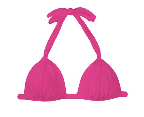 Bikini Tops Padded Pink Triangle Bikini Top Pink Tri Fixo