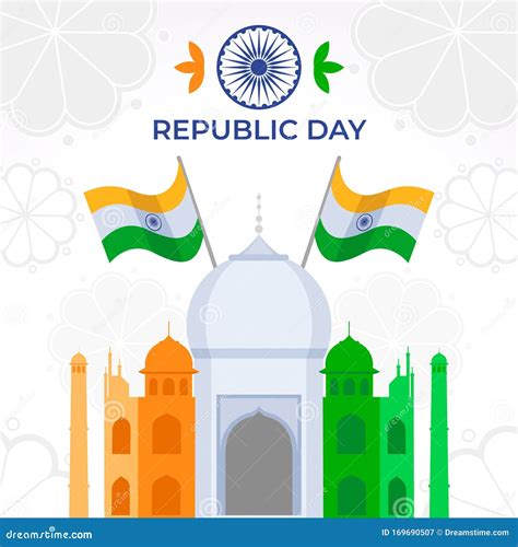 Flat Indian Independence Day 26 Th Jan Stock Illustration