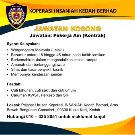 Iklan Jawatan Koperasi Insaniah Kedah Berhad Jobs Hub