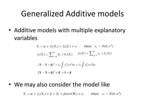 Ppt Biostatistics Lecture 14 Generalized Additive Models Powerpoint