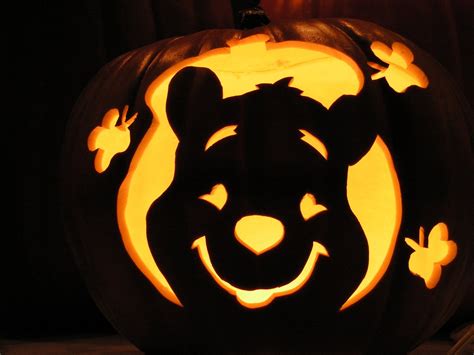 Decorations Cute Winnie The Pooh Pumpkin Carving Ideas Masterpiece Jaw