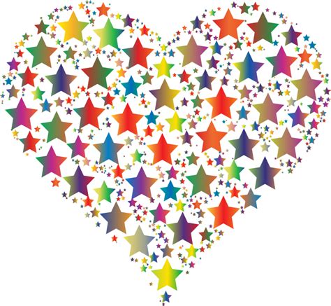Colorful Heart Stars 5 Openclipart