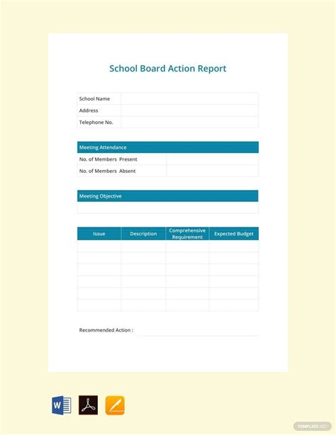Board Report Template In Word Free Download