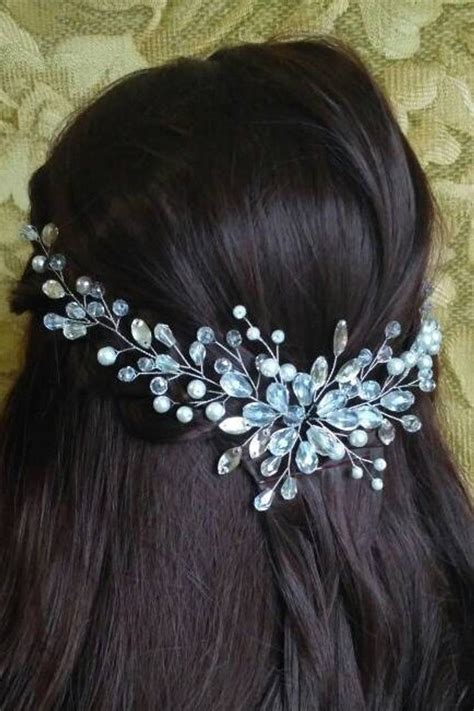 Rhinestones Crystal Hair Vine Rhinestones Hair Jewelry Bridal Etsy