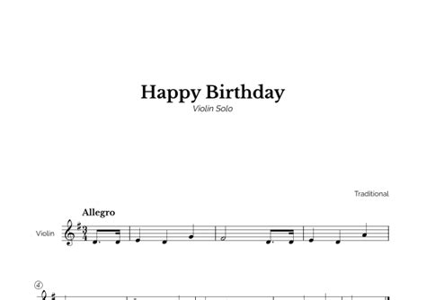 Violin Sheet Music For Beginners Happy Birthday