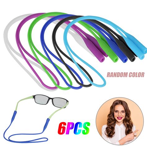 6pcs Silicone Glasses Straps Tsv Anti Slip Eyewear Retainers Sport Sunglass String Strap