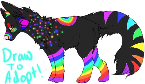 Draw To Adopt Rainbow Wolf Pup By Flamelover1 On Deviantart