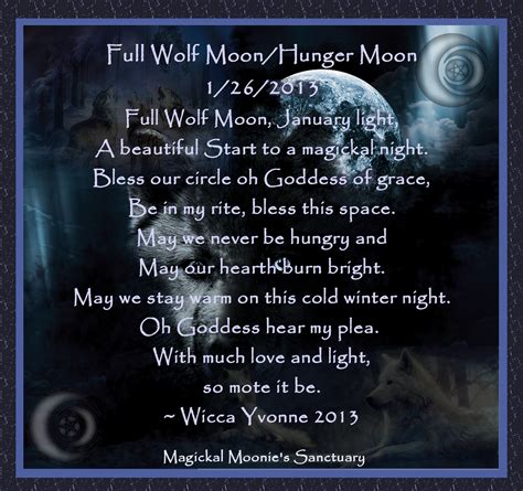 Full Wolf Moonpoem By Wicca Yvonne Magickal Moonies Sanctuary