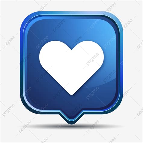 синий абстрактный 3d эффект как кнопка в форме любви подобно как