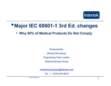 Major Iec 60601 1 3rd Ed Changes 9 14 10