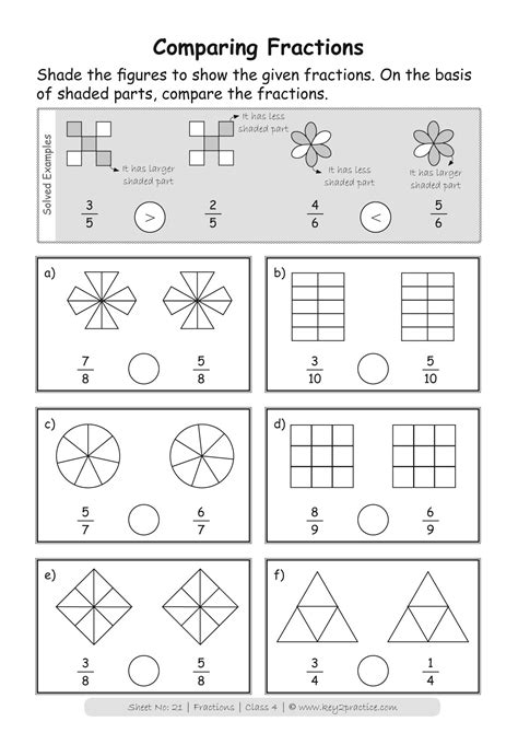 Grade 4 Fractions Worksheets Maths Key2practice Workbooks