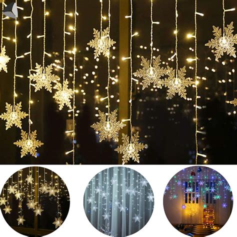 Sixtyshades 96 Leds Twinkle Snowflake Window String Lights Fairy